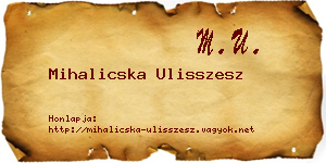 Mihalicska Ulisszesz névjegykártya